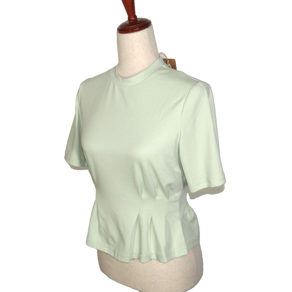 OGL Pale Green Cotton Blend Cinched Waist Tee Size XS